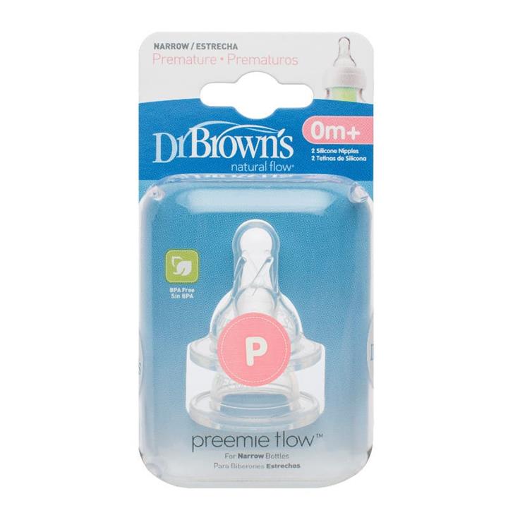 سرشیشه باریک دو عددى 0+ دکتربراونز Dr Brown’s Preemie Teats
